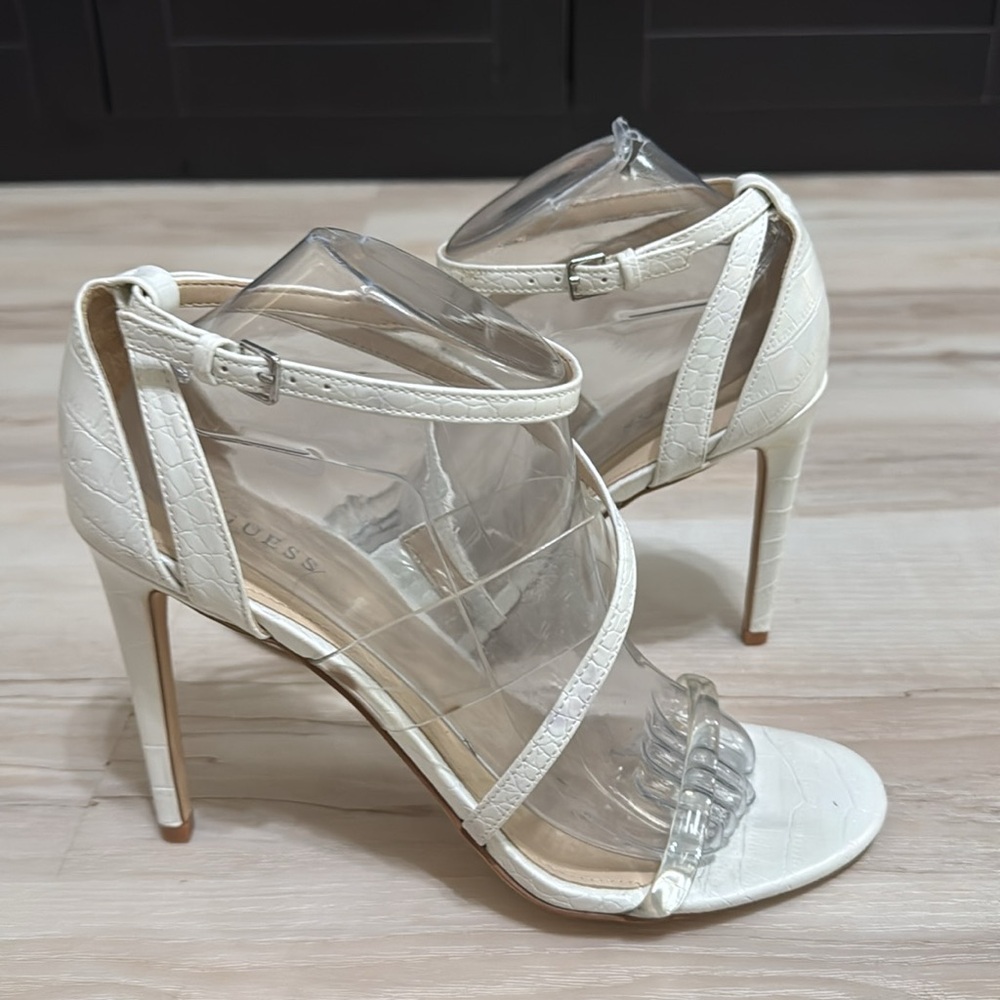 Guess Felecia Ankle Strap Sandal - White iradecent - Picture 3 of 8